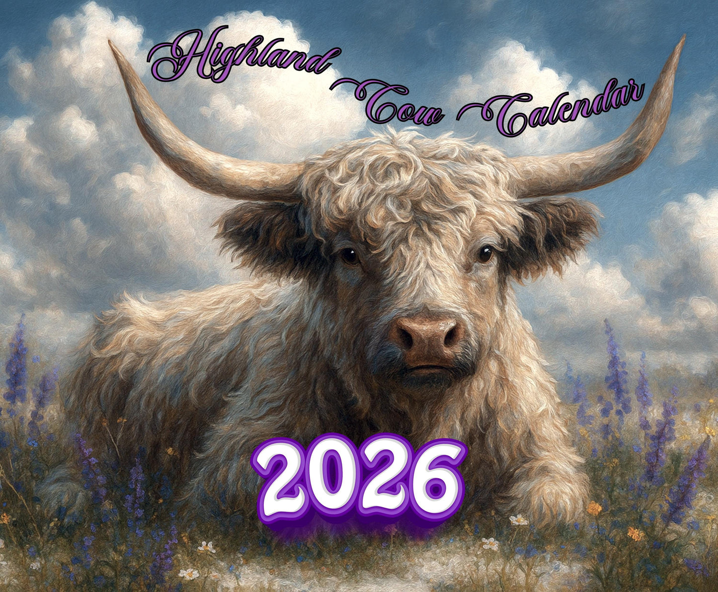 2026 Highland Cow Wall Calendar: Monthly Planner for Scottish Farm Animal a4 Lovers