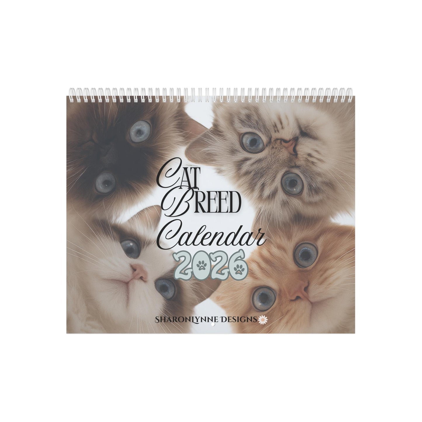 2026 Cat Breed Wall Calendar: Home Decor for Feline Enthusiasts & Pet Owners