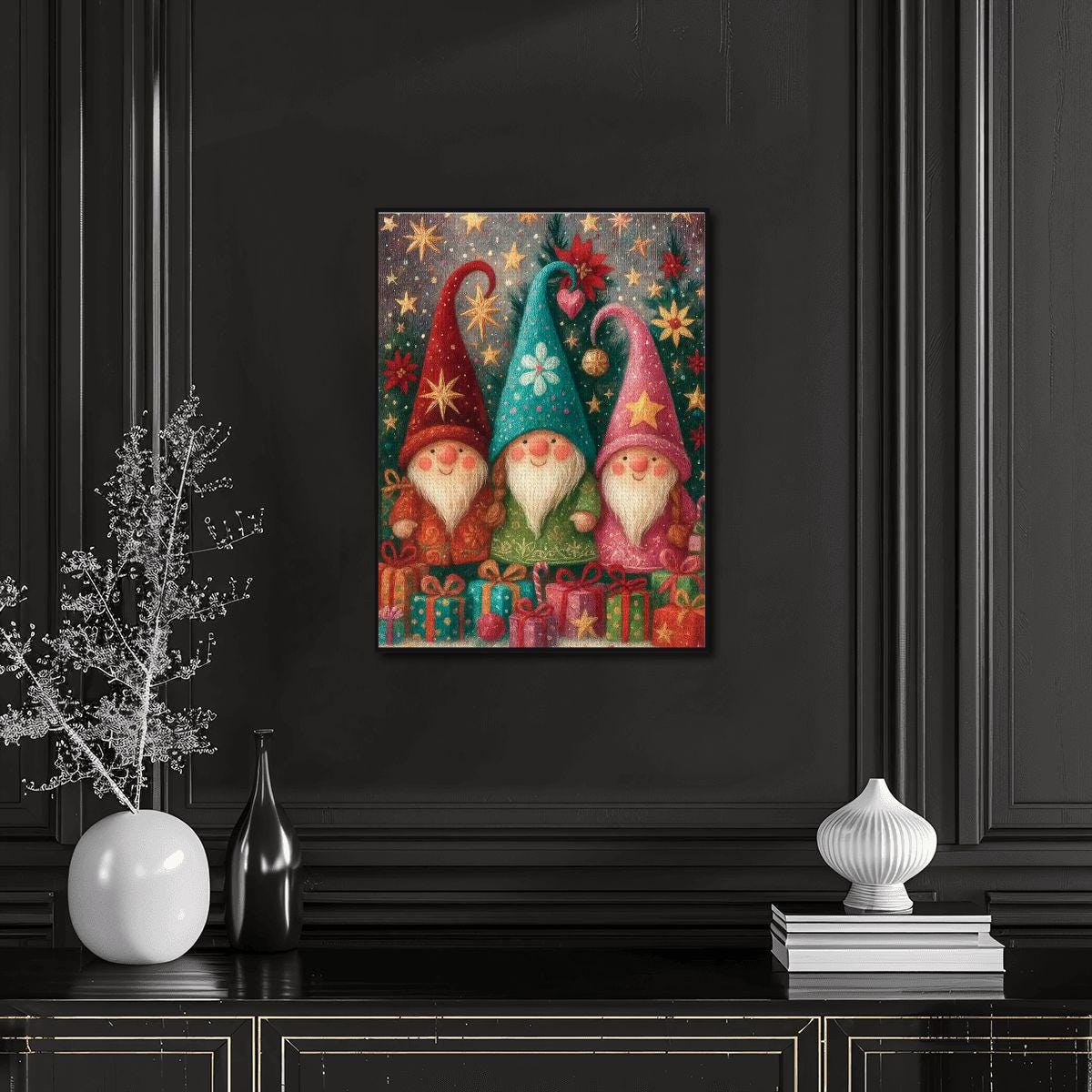 DIY Christmas Gnome Diamond Painting Kit - Frameless Holiday Craft Project for Adults