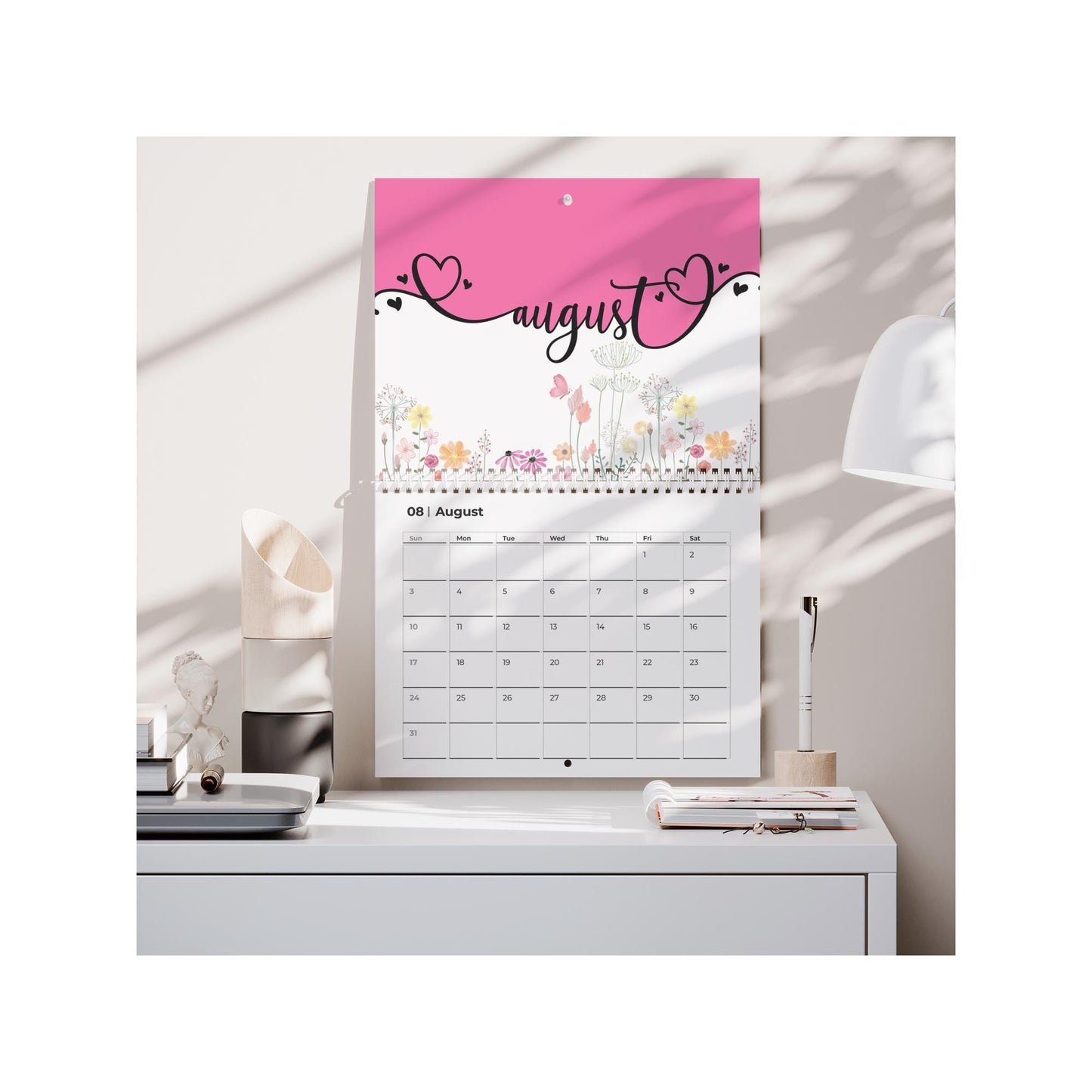 2026 Floral Wall Calendar: 12-Month Botanical Planner with Colorful Blooms
