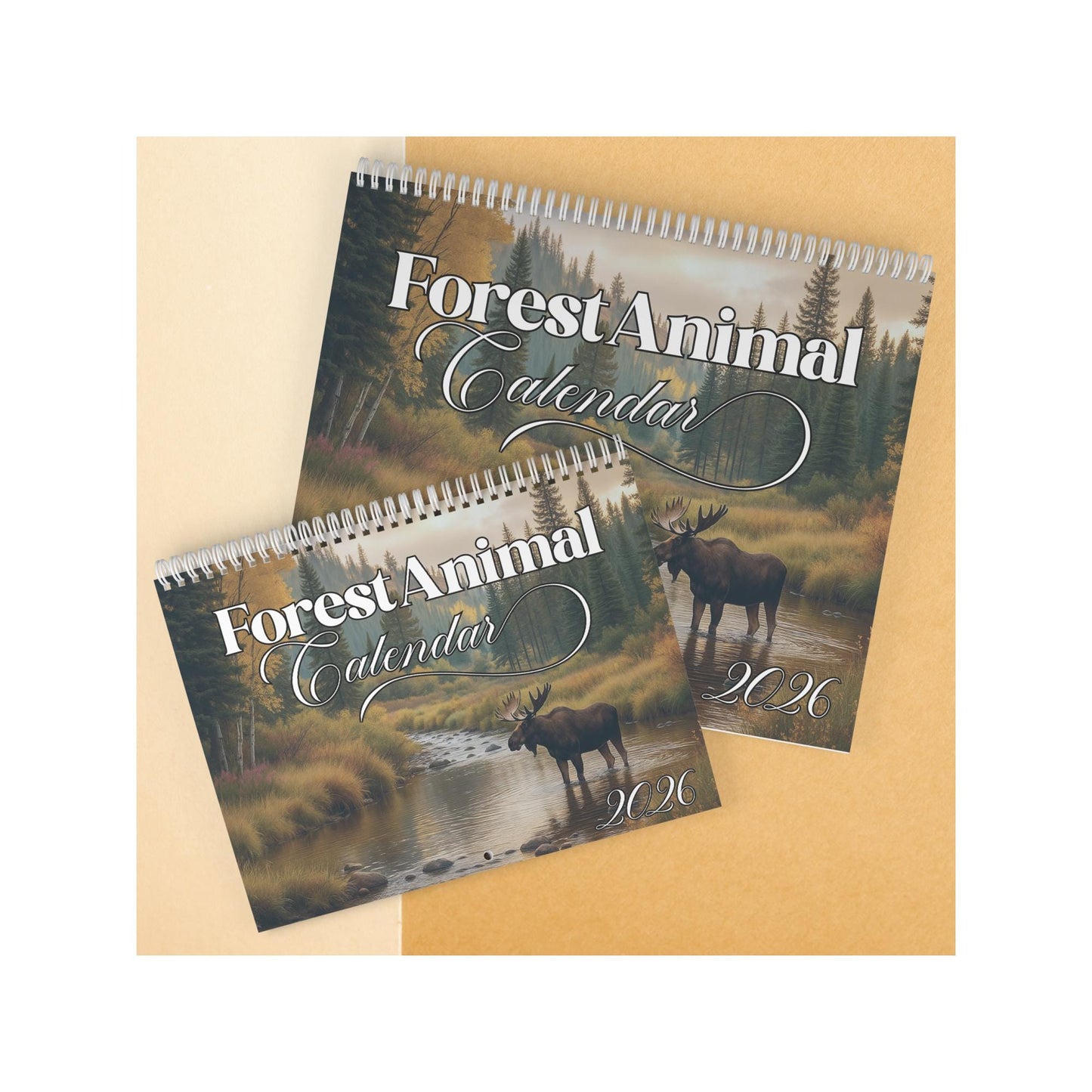 2026 Woodland Creatures Wall Calendar: Brown Monthly Planner with Forest Wildlife Art