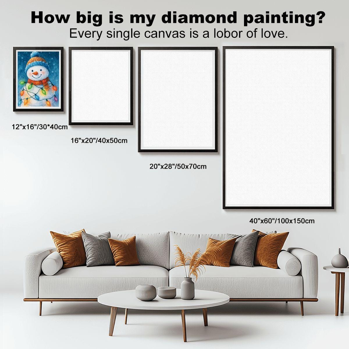 Festive Winter Snowman DIY Diamond Painting Kit - Frameless Crystal Art for Home Decor
