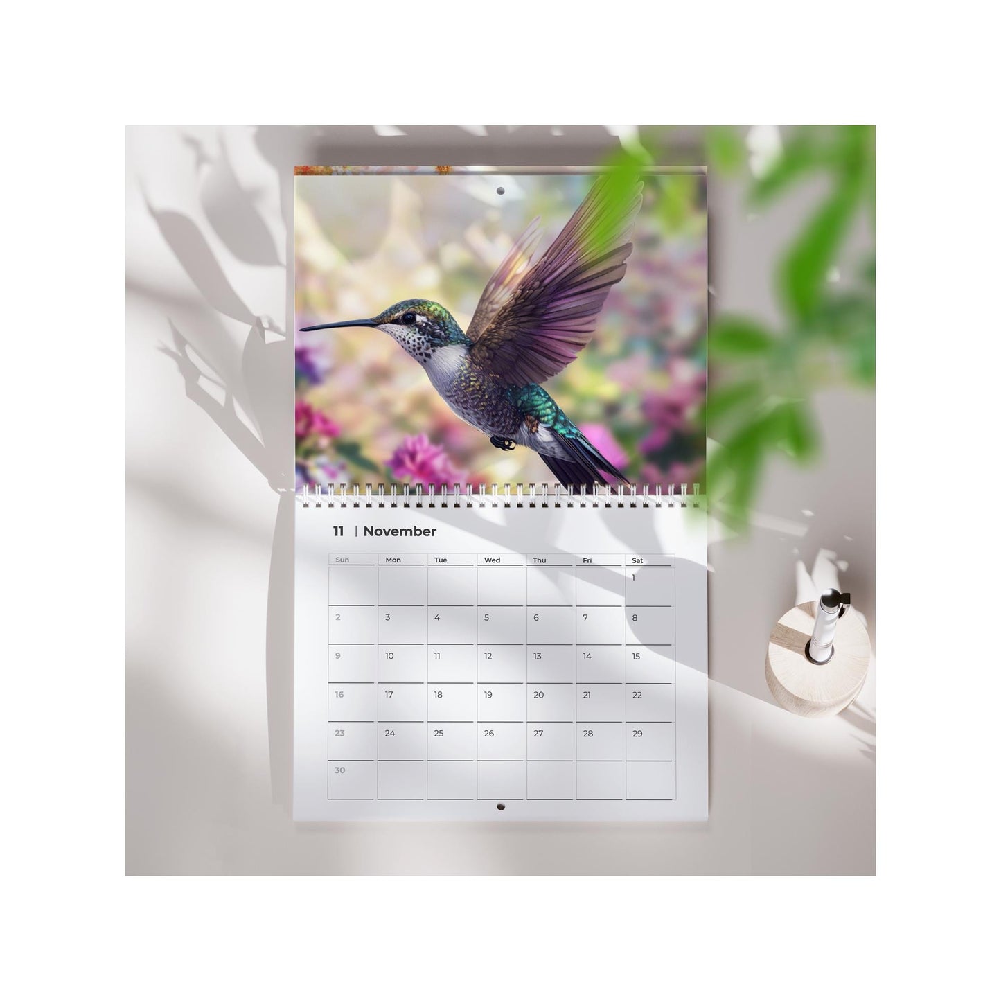 2026 Hummingbird Wall Calendar: Vibrant Monthly Planner with Colorful Bird Photography