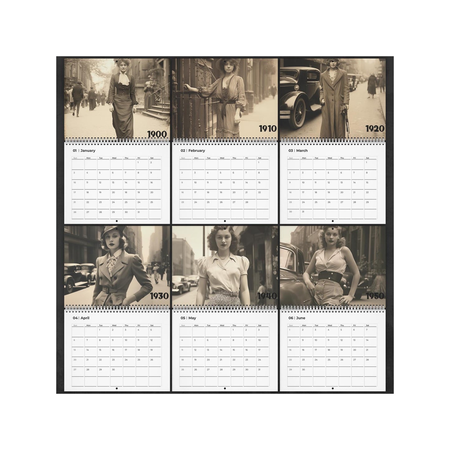 Women's Nostalgic Timeline Calendar 2026: Celebrate Decades of Fashion and Culture