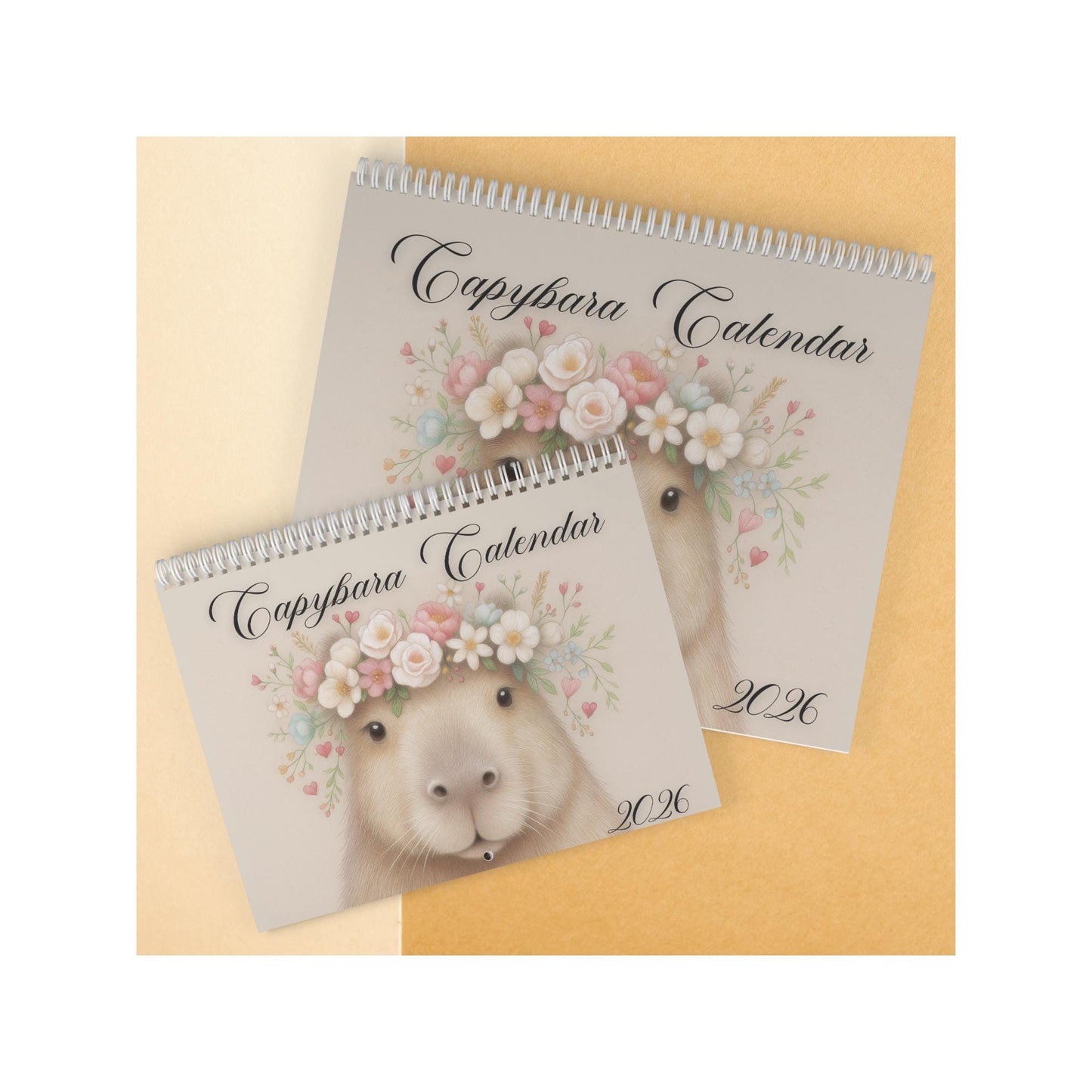 2026 Capybara Wall Calendar: Monthly Animal Art for Nature Lovers and Kawaii Enthusiasts