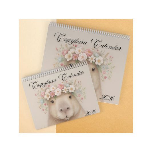 2026 Capybara Wall Calendar: Monthly Animal Art for Nature Lovers and Kawaii Enthusiasts