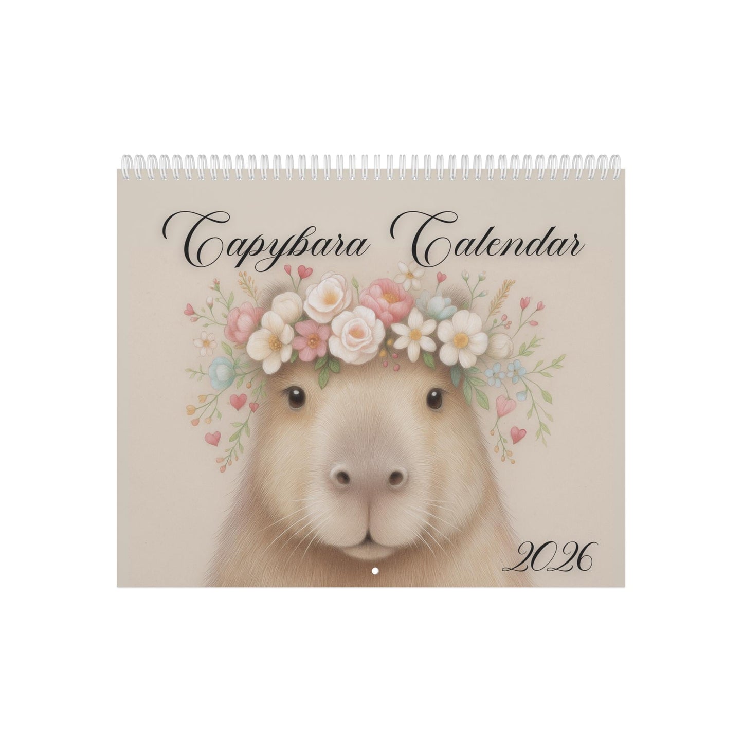 2026 Capybara Wall Calendar: Monthly Animal Art for Nature Lovers and Kawaii Enthusiasts