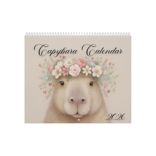 2026 Capybara Wall Calendar: Monthly Animal Art for Nature Lovers and Kawaii Enthusiasts