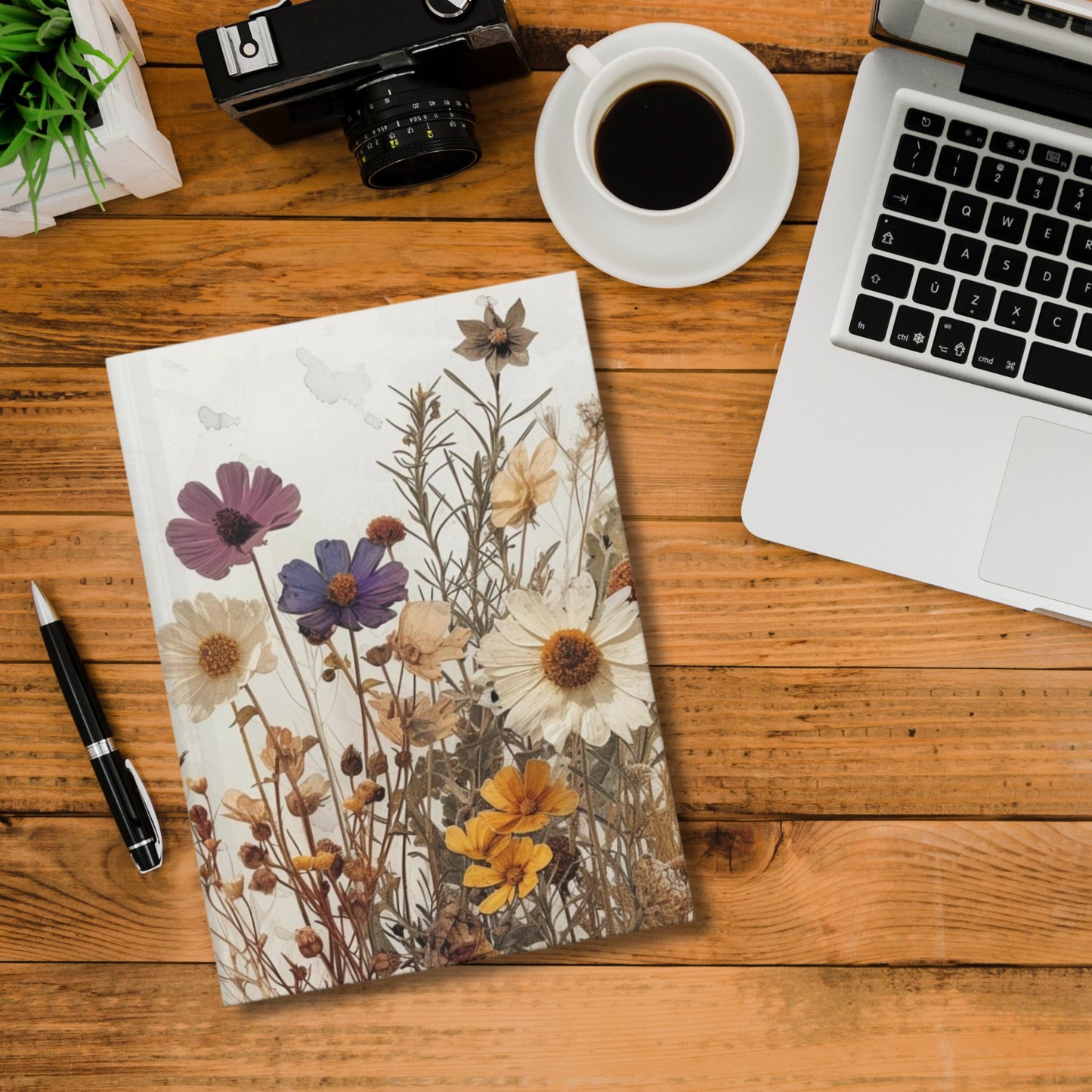 Floral Hardcover with 150 Lined Pages, Matte Finish