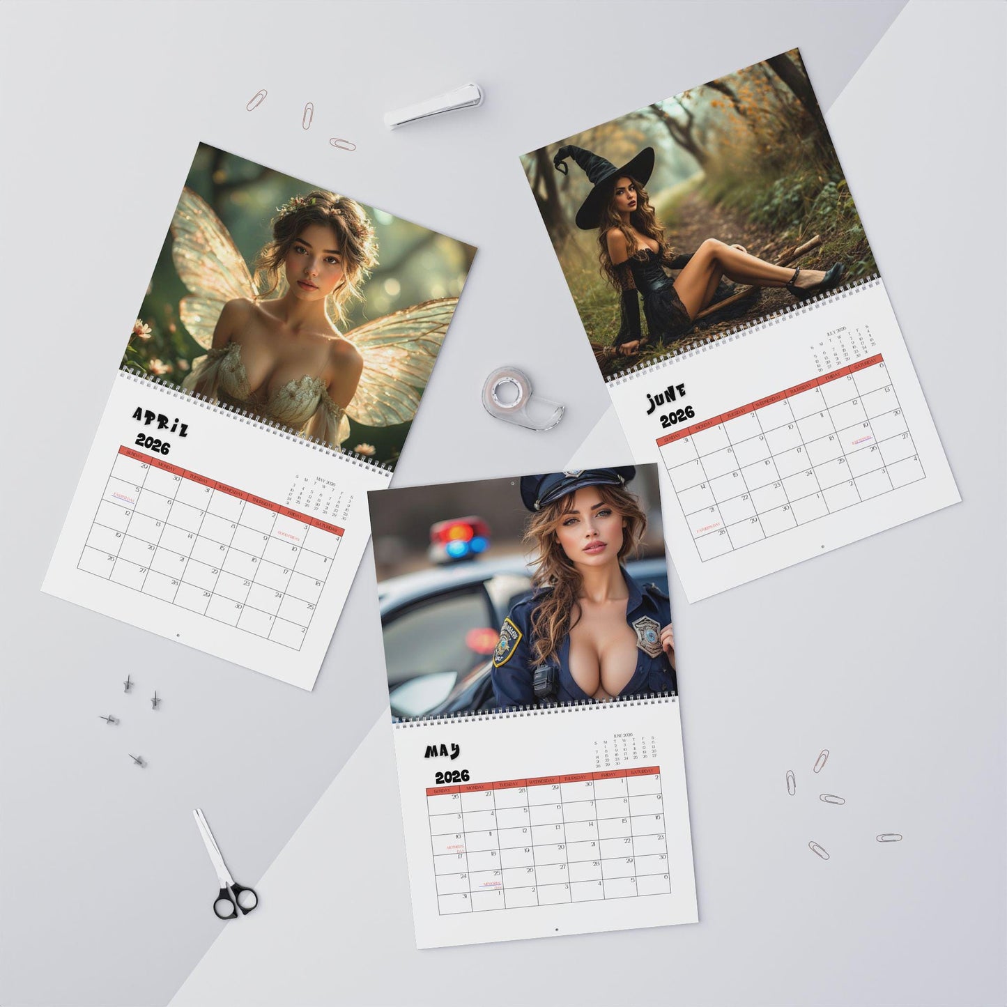 Man Cave Wall Calendar - Monthly Planner for him, Office Organizer, Masculine Home Decor