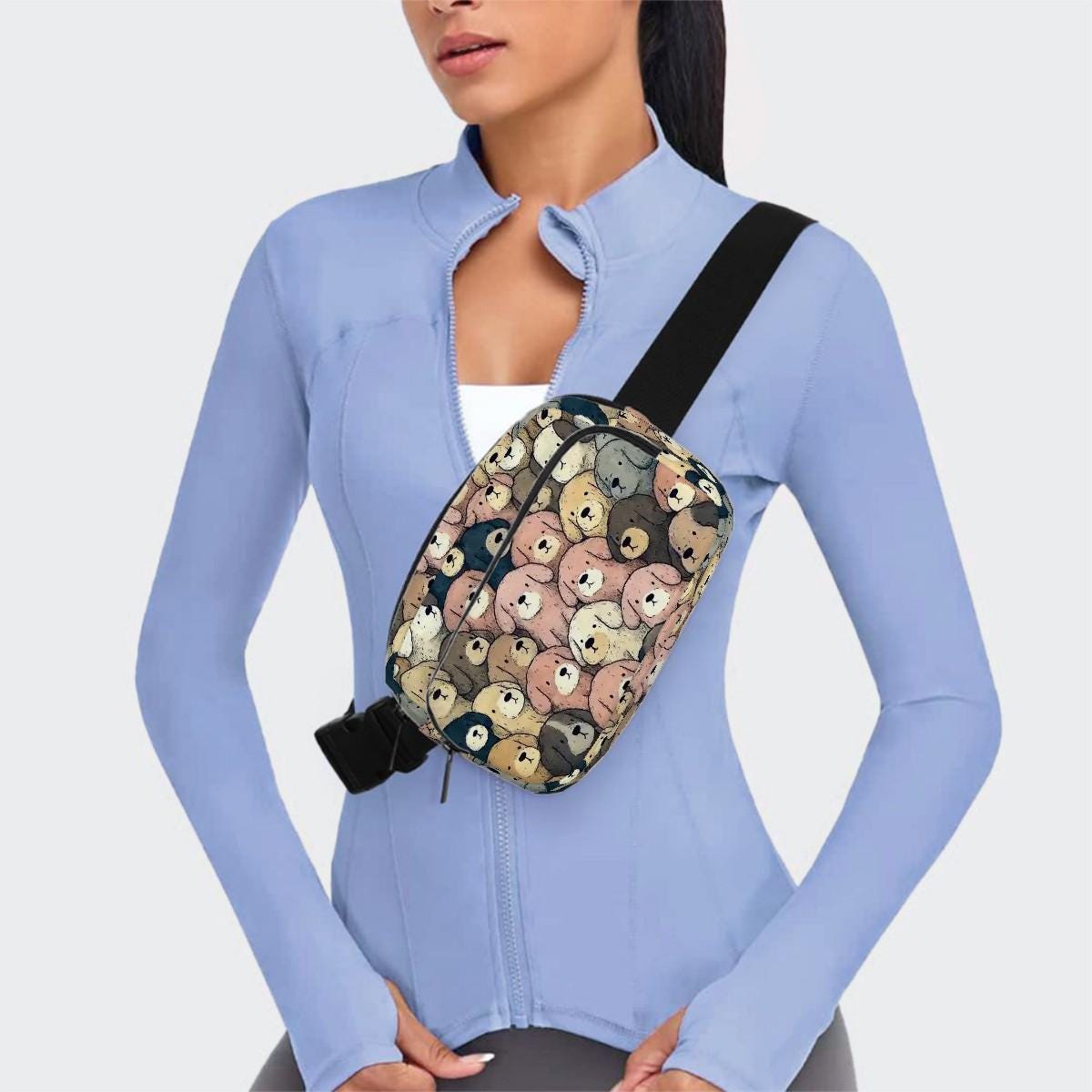 Adorable Dog Print Fanny Pack Belt Bag for Pet Lovers - Hands Free Canine Accessory