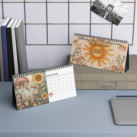 2026 Mushroom Calendar, Plant Lover Gift, Wall Art Eco Planner, Nature Desk Organizer