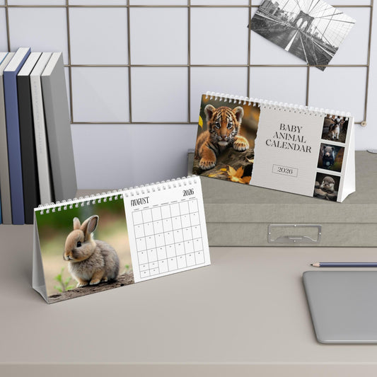 2026 Baby Animal Desk Calendar: Monthly Planner Matte Gift for Pet Lovers
