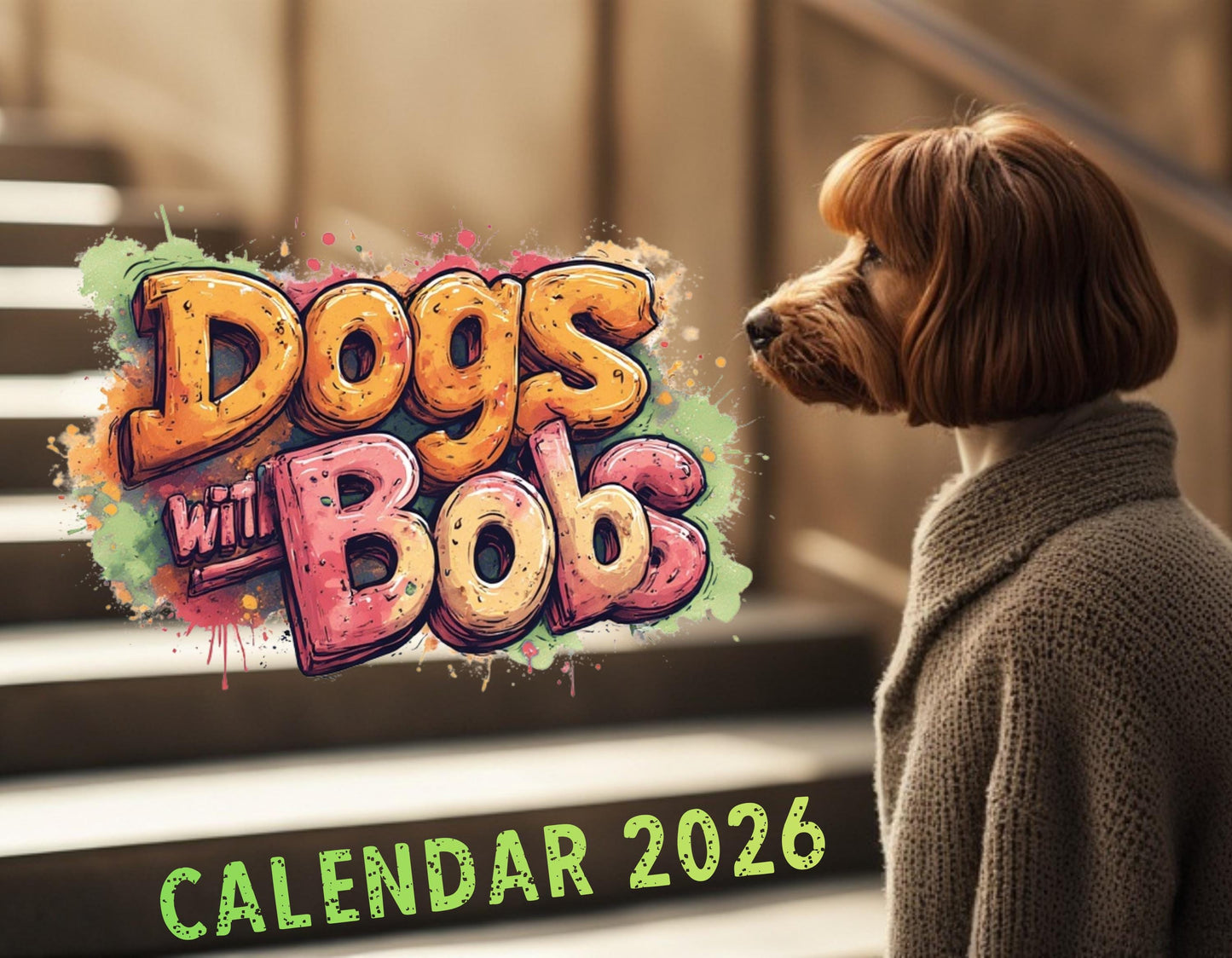 Funny Dog Wall Calendar 12-Month Spiral Pet Lover Gift Animal Home Office Decor