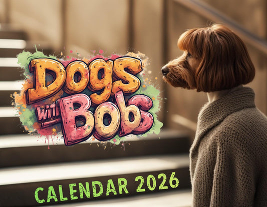 Funny Dog Wall Calendar 12-Month Spiral Pet Lover Gift Animal Home Office Decor
