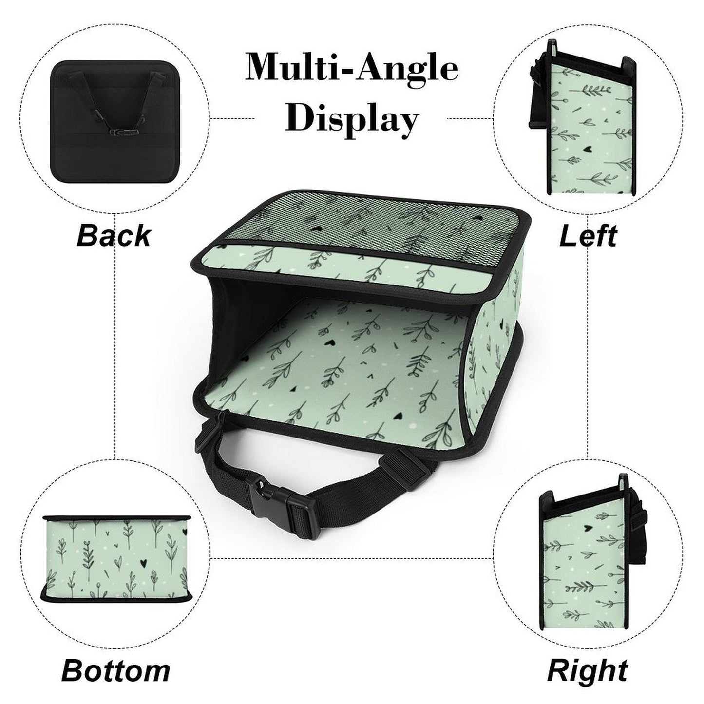 Green Floral Car Seat Storage Bag Organizer Pocket for Auto Travel Kids Baby Accessories