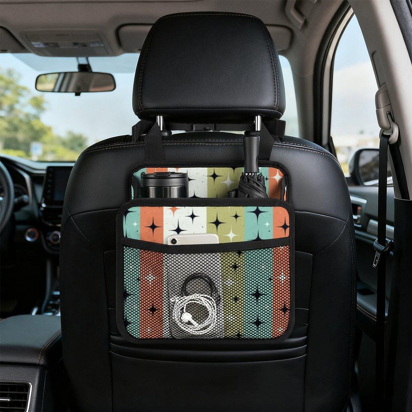 Retro Car Seat Storage Bag Organizer Pocket Caddy Back Travel Accessory Auto Interior