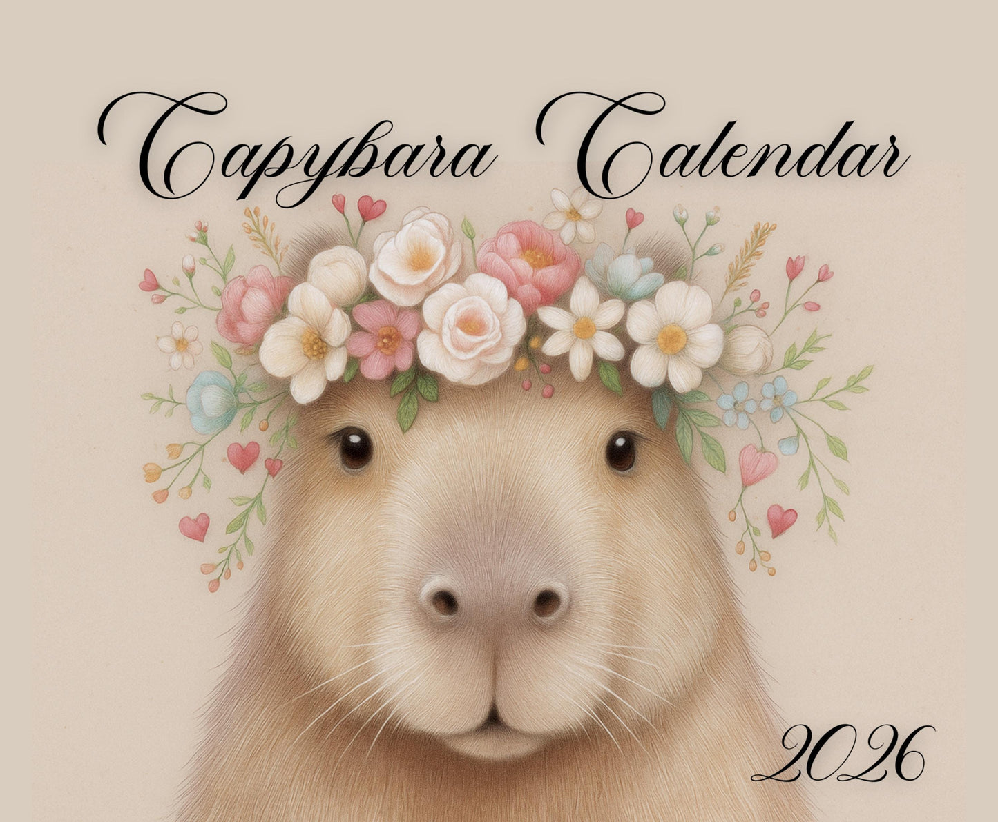 Capybara Desktop Calendar 2026 Planner | Animal Office Organizer Daily Scheduler Gift for Lover