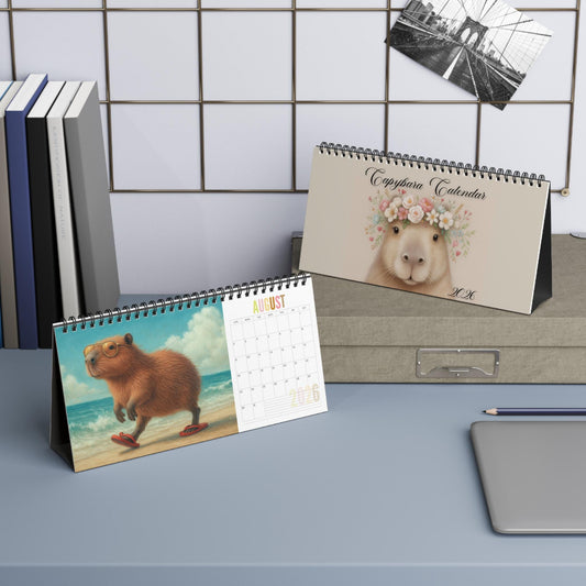 Capybara Desktop Calendar 2026 Planner | Animal Office Organizer Daily Scheduler Gift for Lover