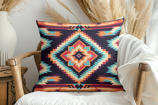 Southwestern Aztec Throw Pillow: Bohemian Home Decor Accent