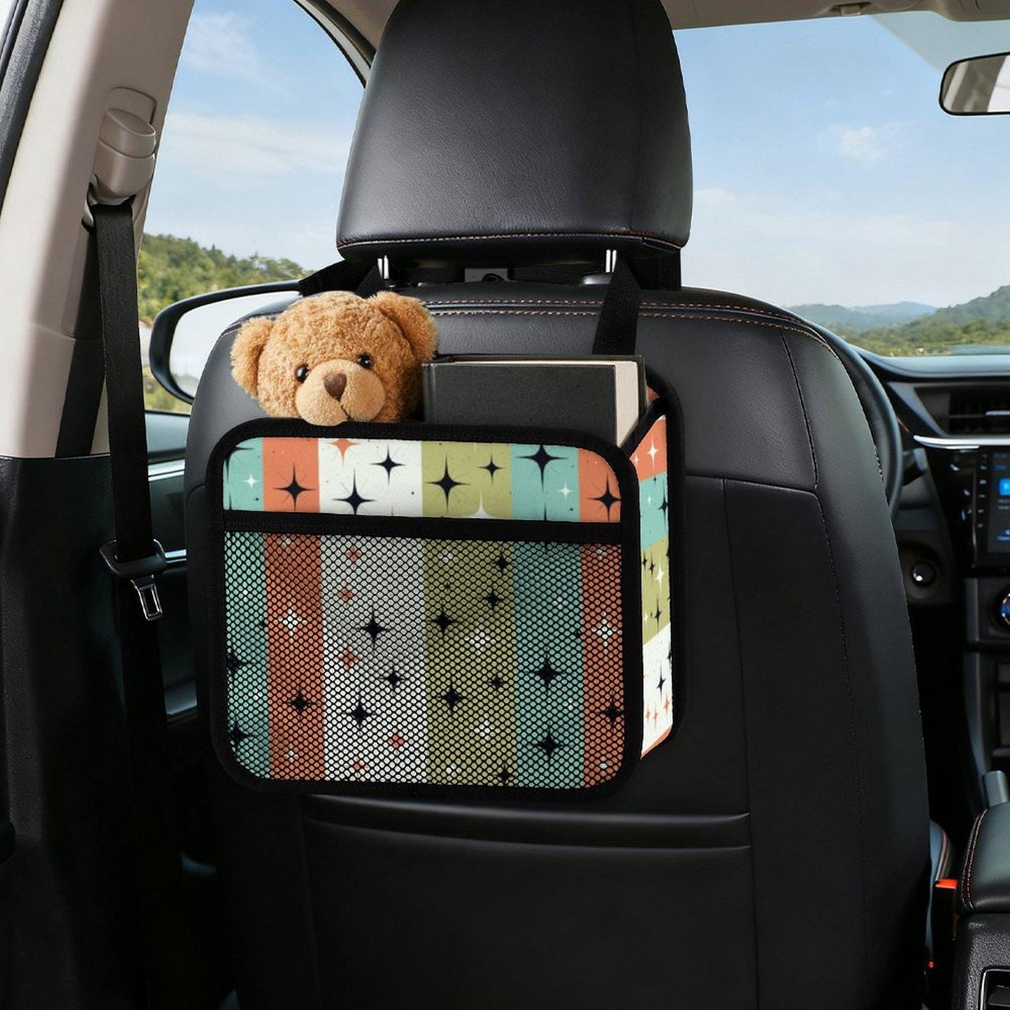 Retro Car Seat Storage Bag Organizer Pocket Caddy Back Travel Accessory Auto Interior