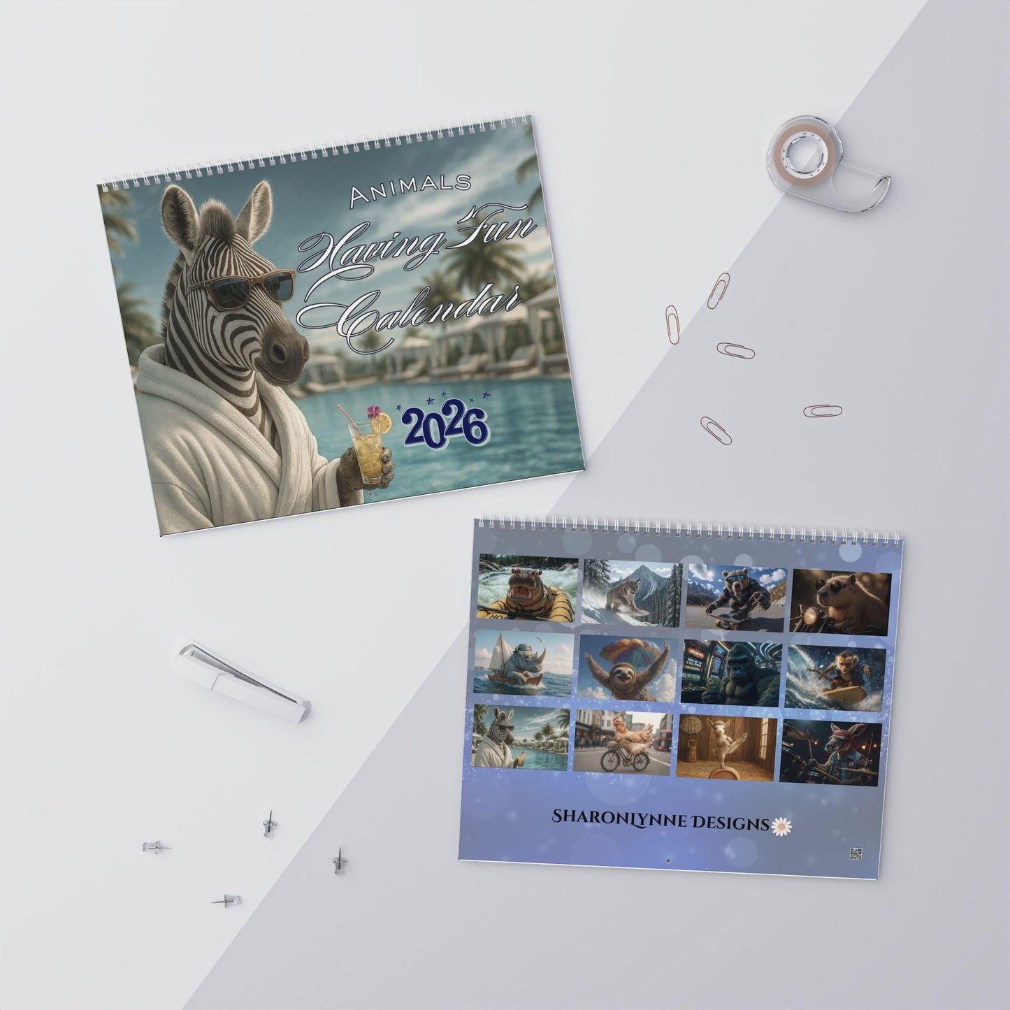 Animals Having Fun 2026 Wall Calendar | 12-Month Photo Wildlife Gift for Pet Lovers