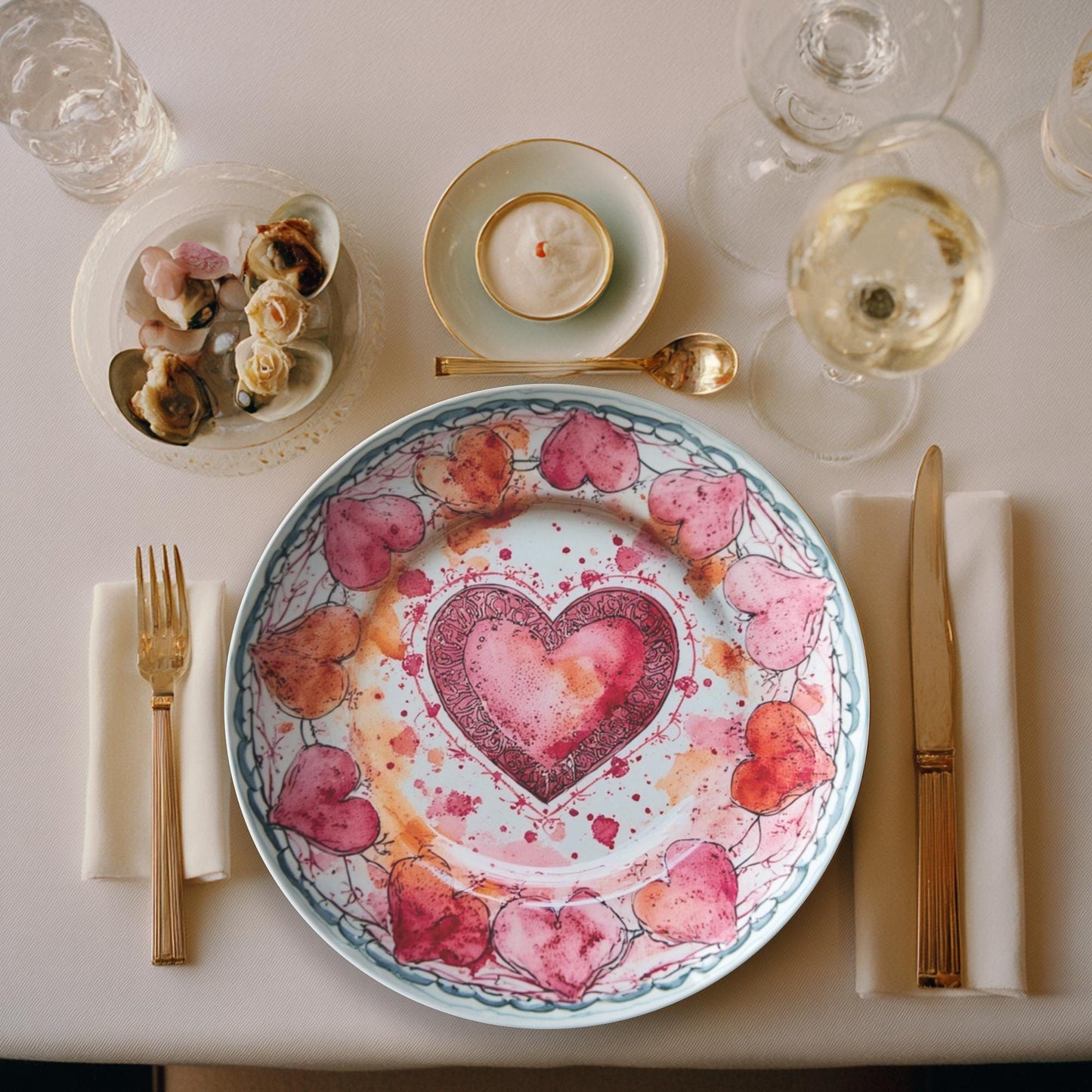 Heart ThermoSaf Plate - Romantic Dinnerware for Valentine's Day, Wedding, Anniversary Dining