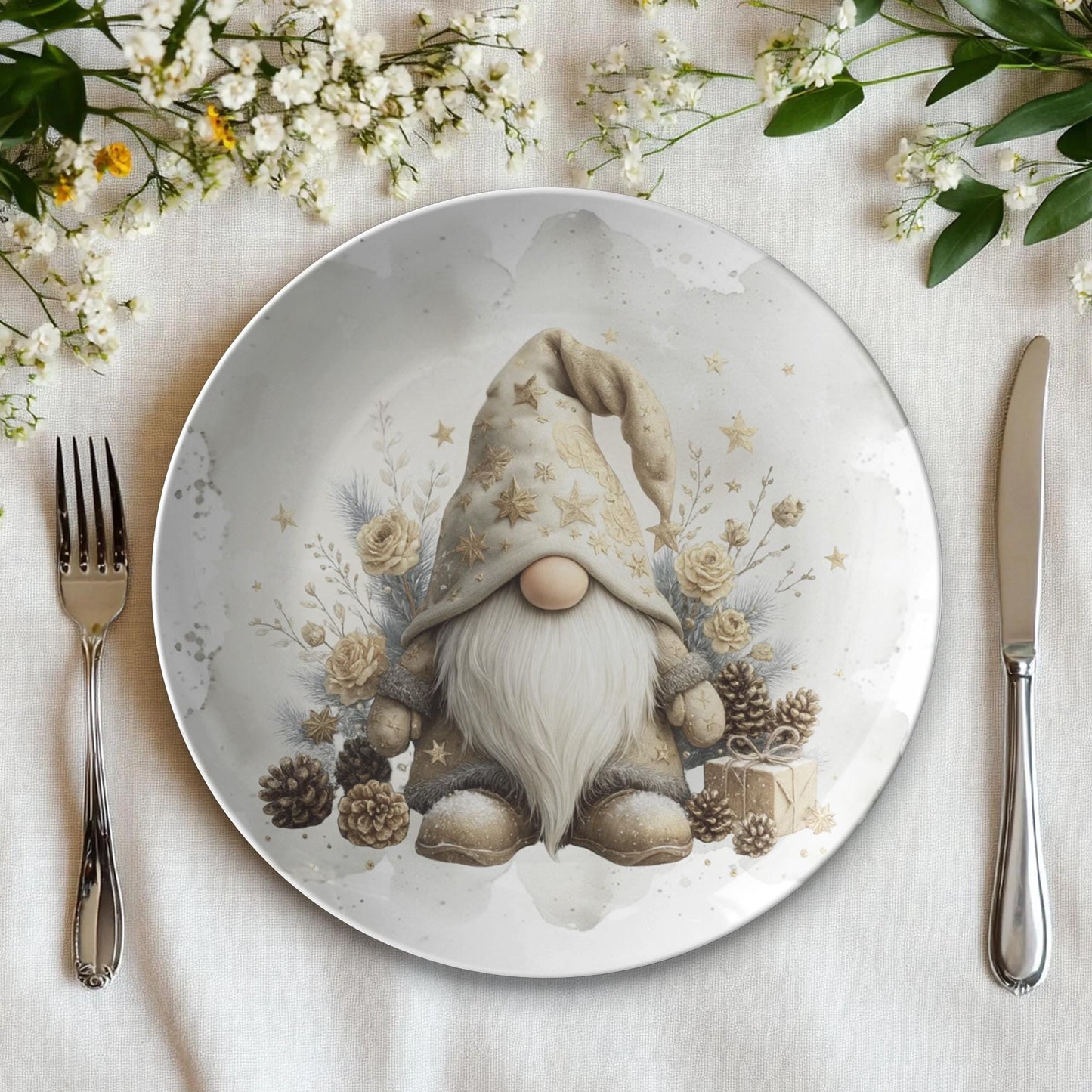 Gnome Thermosaf Plate - Vintage Kitchen Dinnerware Collectible Character Dish