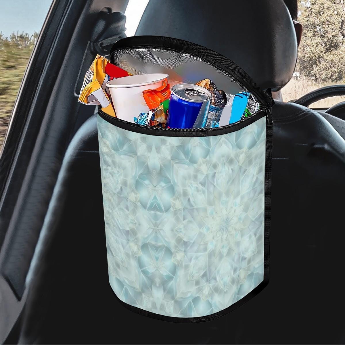 Blue Bucket Car Trash Bag - Auto Garbage Storage Organizer for Vehicle Interior