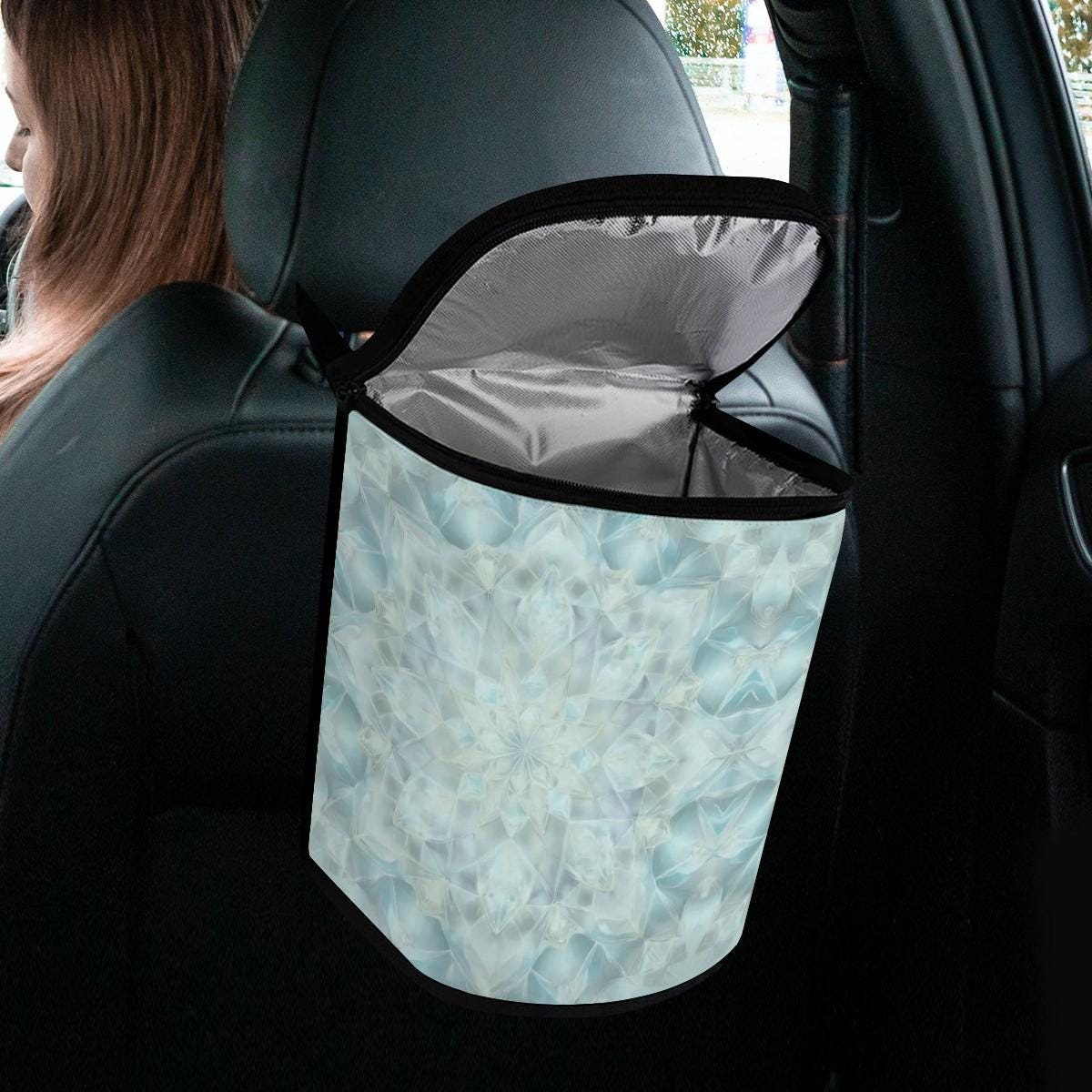 Blue Bucket Car Trash Bag - Auto Garbage Storage Organizer for Vehicle Interior