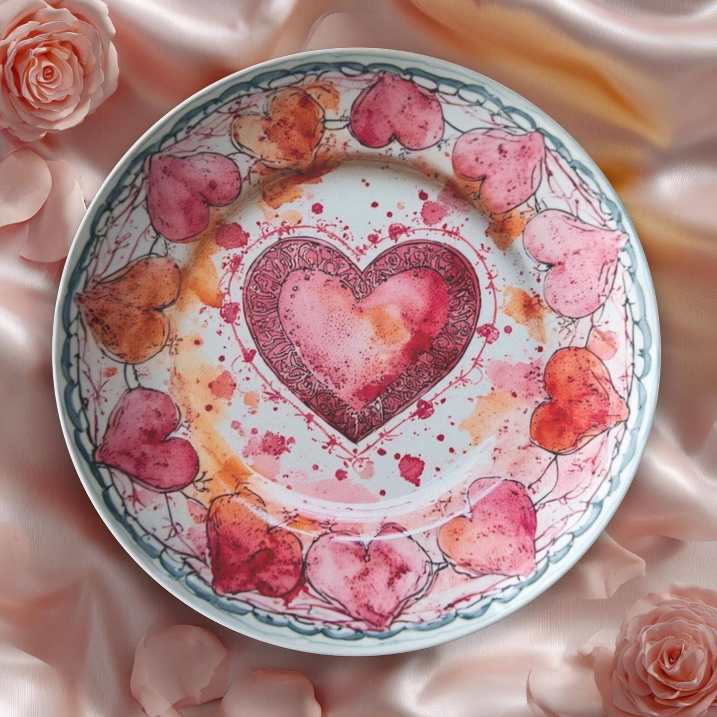 Heart ThermoSaf Plate - Romantic Dinnerware for Valentine's Day, Wedding, Anniversary Dining