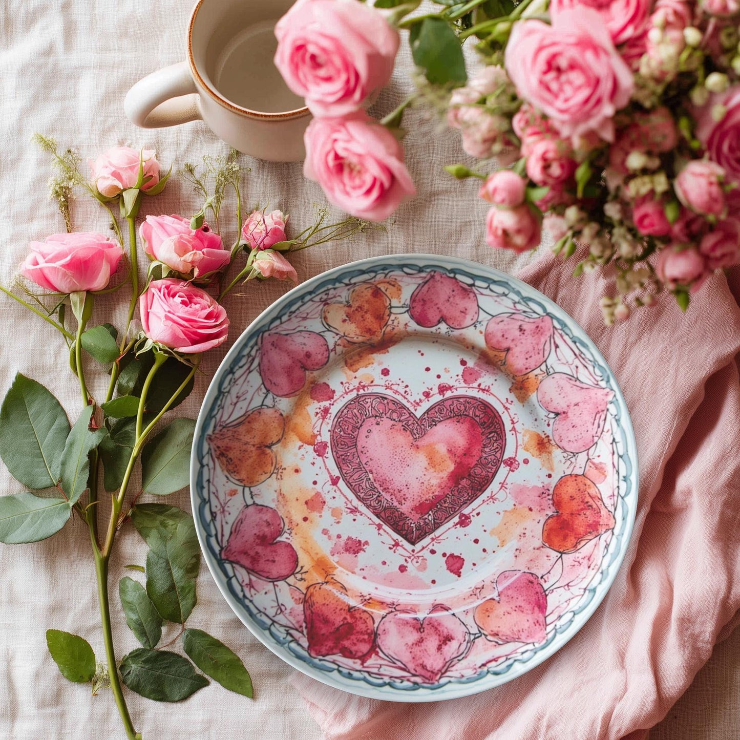 Heart ThermoSaf Plate - Romantic Dinnerware for Valentine's Day, Wedding, Anniversary Dining
