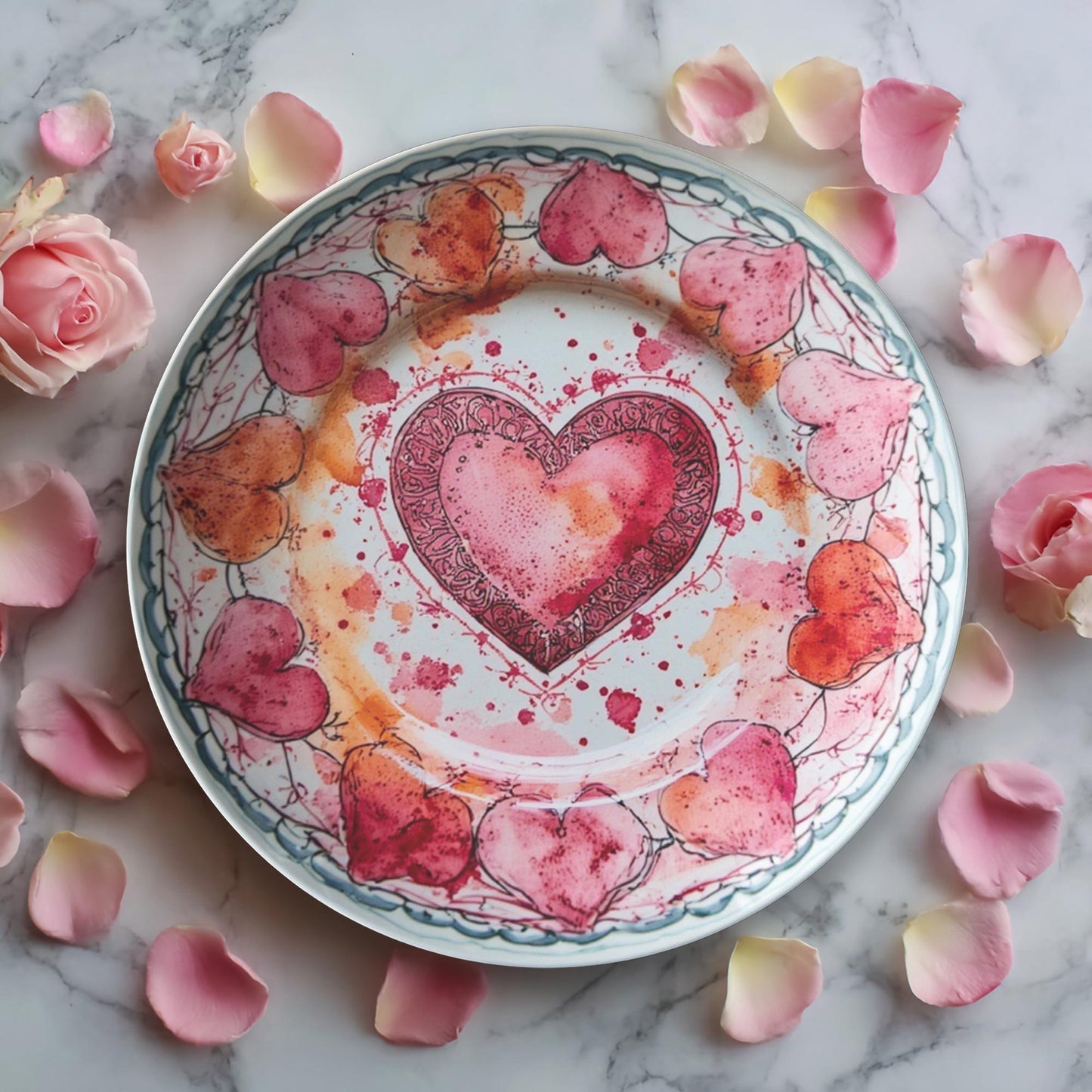Heart ThermoSaf Plate - Romantic Dinnerware for Valentine's Day, Wedding, Anniversary Dining