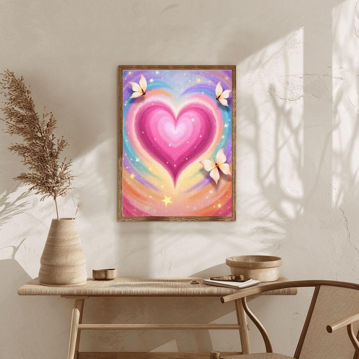 Heart DIY Diamond Painting Kit No Frame - Crystal Art Craft Project Love Design