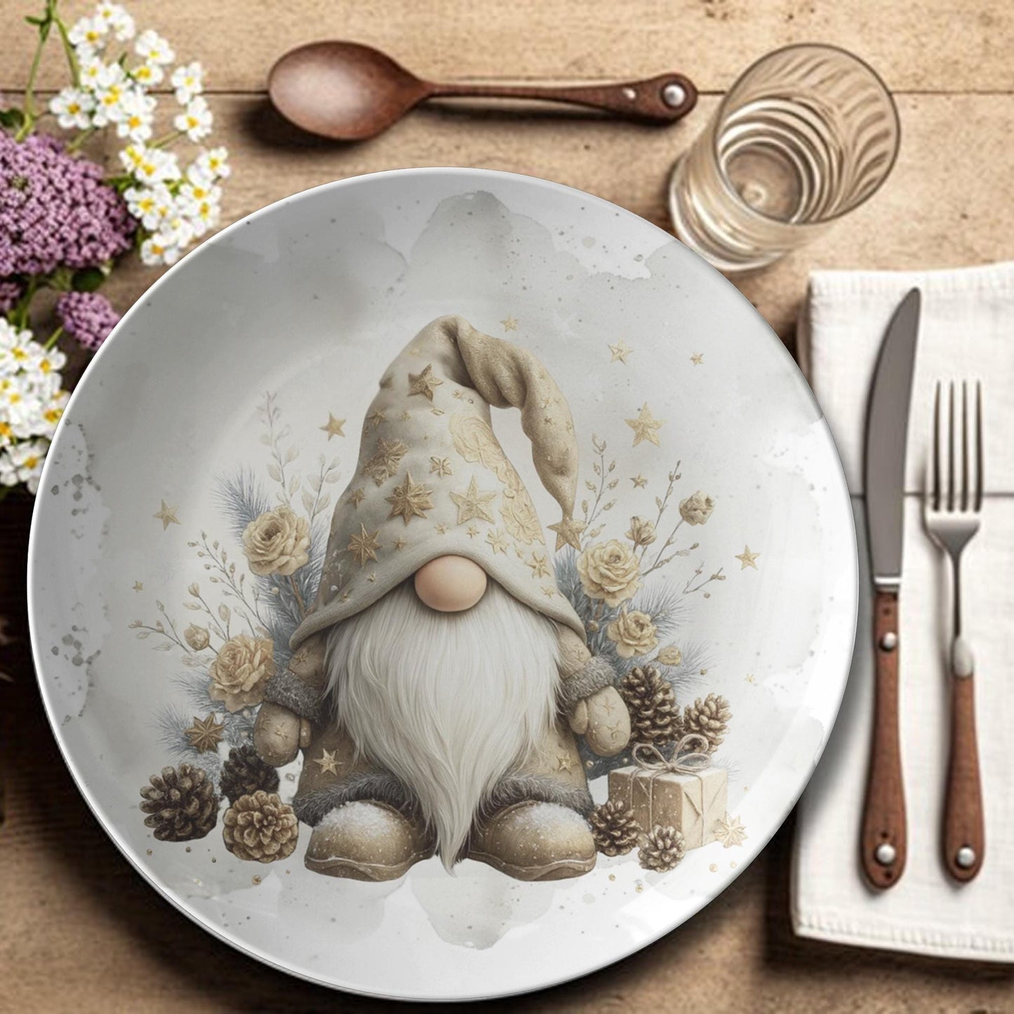 Gnome Thermosaf Plate - Vintage Kitchen Dinnerware Collectible Character Dish