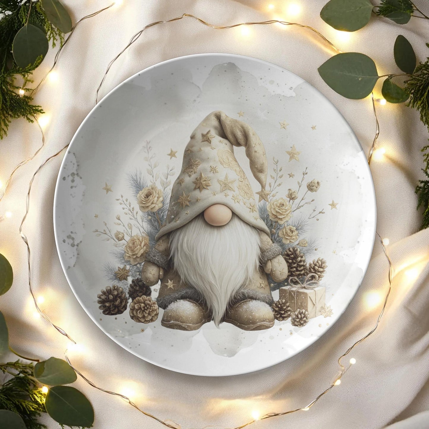 Gnome Thermosaf Plate - Vintage Kitchen Dinnerware Collectible Character Dish