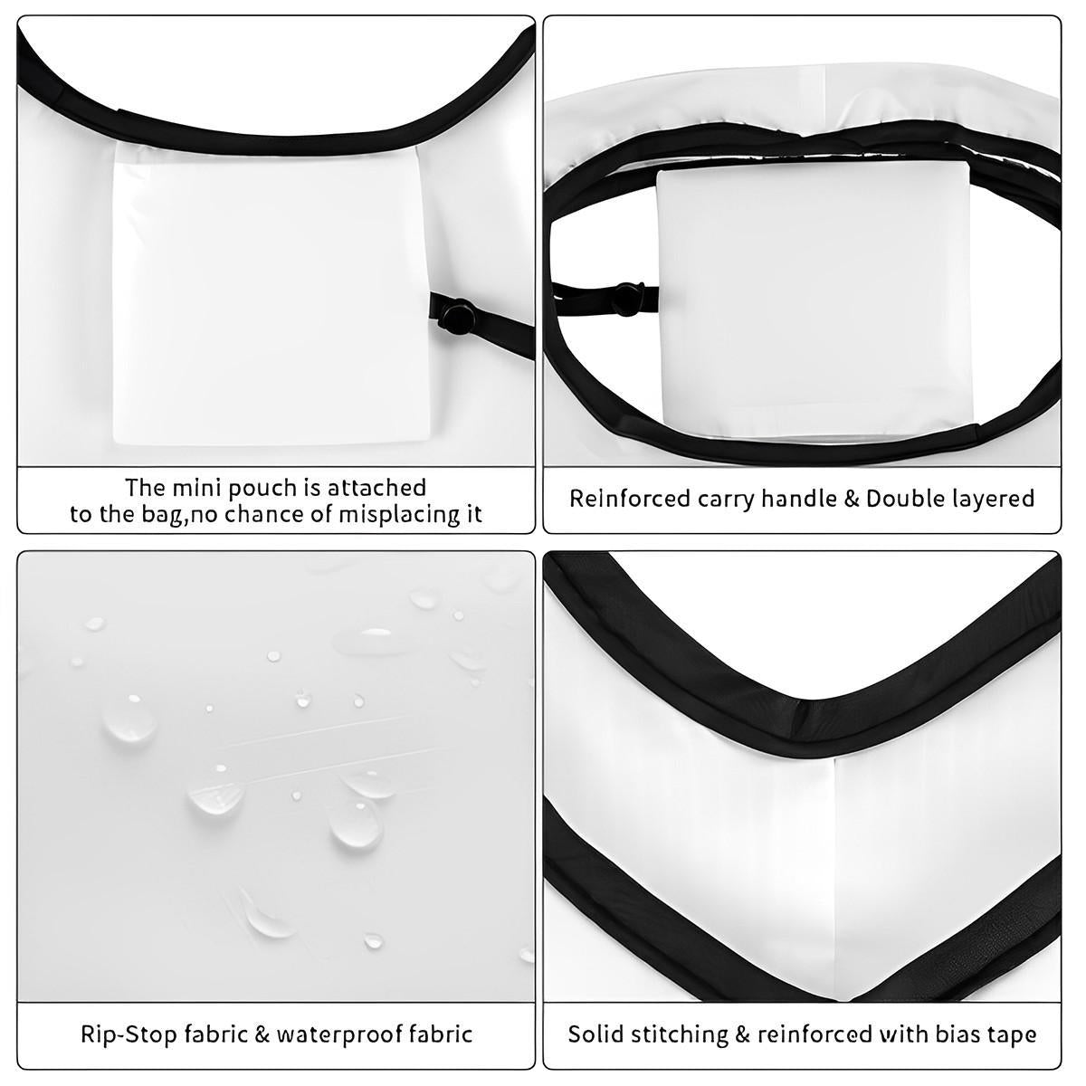 Abstract Compact Folding Reusable Shopping Bags - Eco Friendly Grocery Totes with Storage Pouch