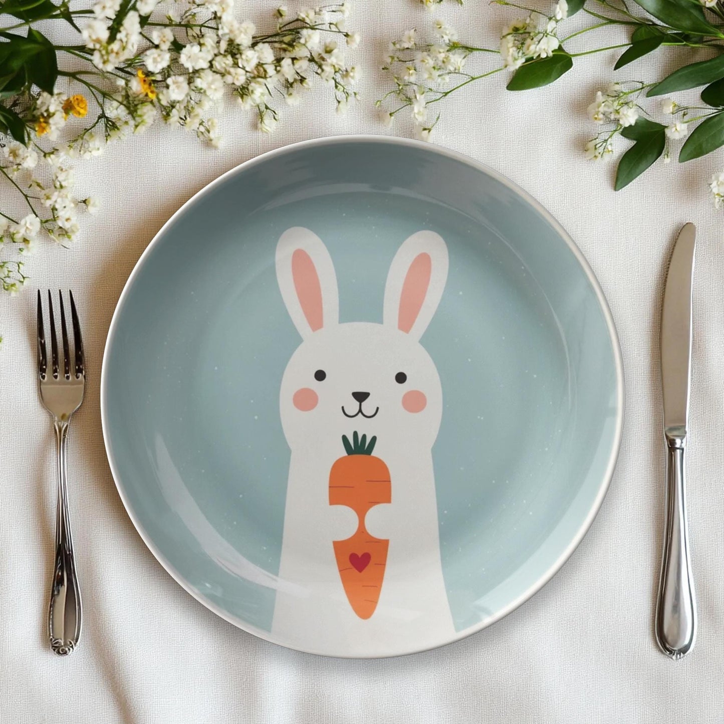 Bunny Dinner Plate - Rabbit ThermoSaf Dinnerware for Easter Dining