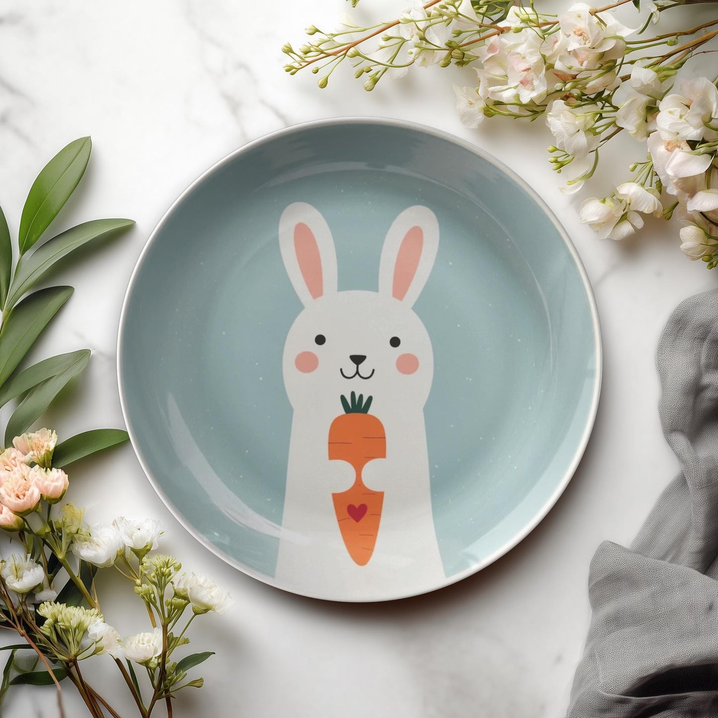 Bunny Dinner Plate - Rabbit ThermoSaf Dinnerware for Easter Dining