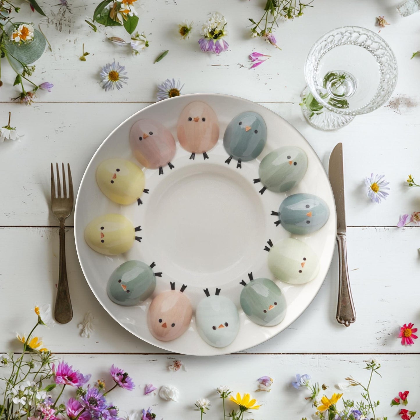 Easter Chick Dinner Plates - Animal Dinnerware Set for Kids Kitchen Decor