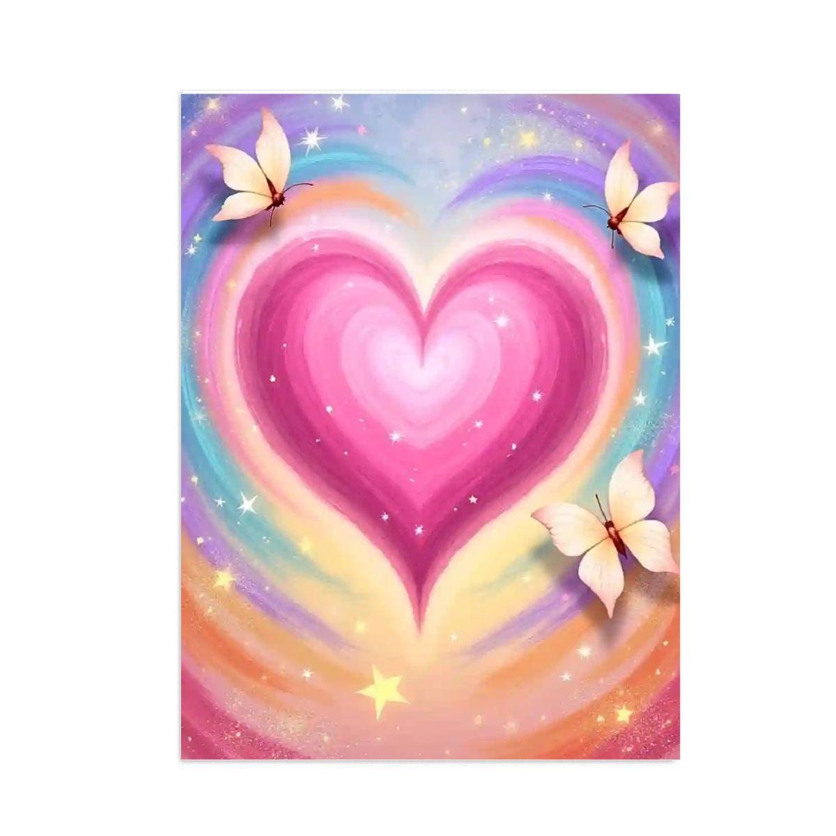 Heart DIY Diamond Painting Kit No Frame - Crystal Art Craft Project Love Design