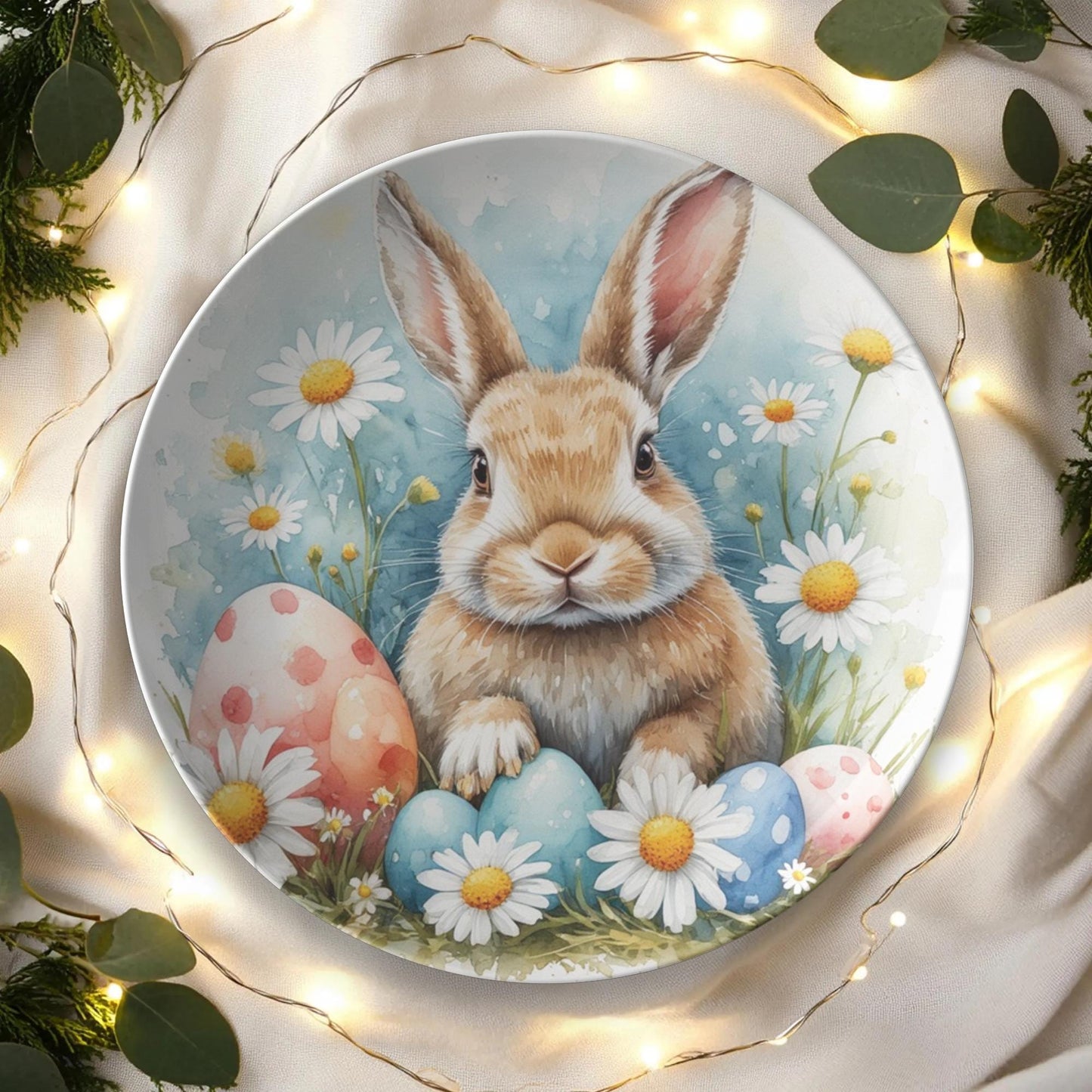 Easter Bunny Dinner Plates - Spring Holiday Tableware ThermoSaf Set for Family Celebrations