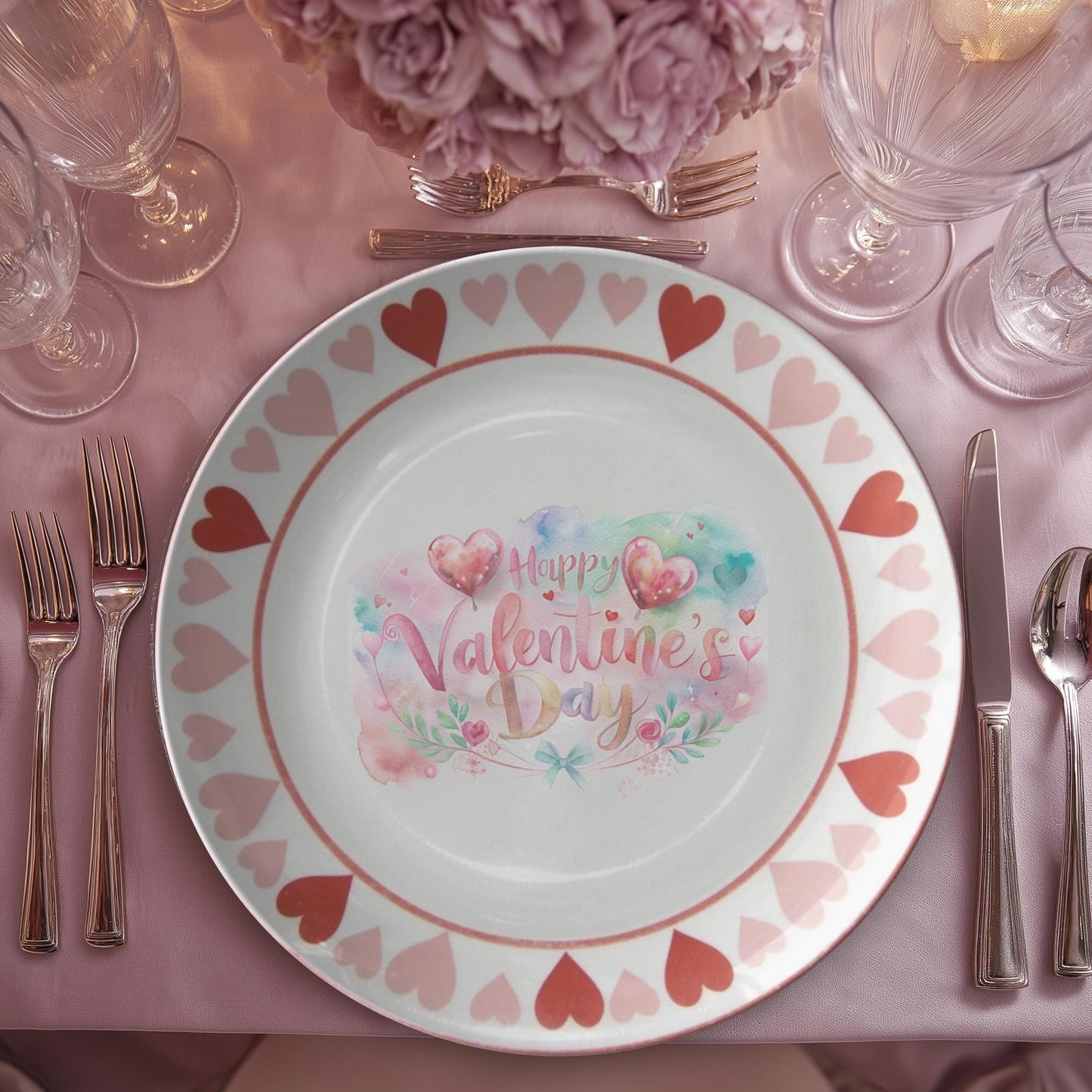 Valentine's Day Romantic Heart Dinner Plate - Love Gift Tableware Kitchen Decor