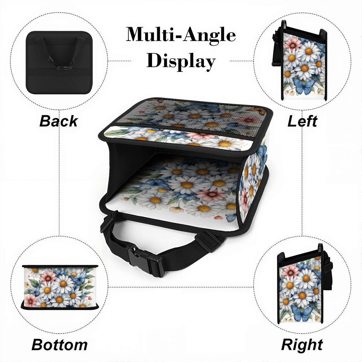 Spring Flower Car Seat Organizer - Floral Auto Storage Caddy for Vehicle Travel Organization
