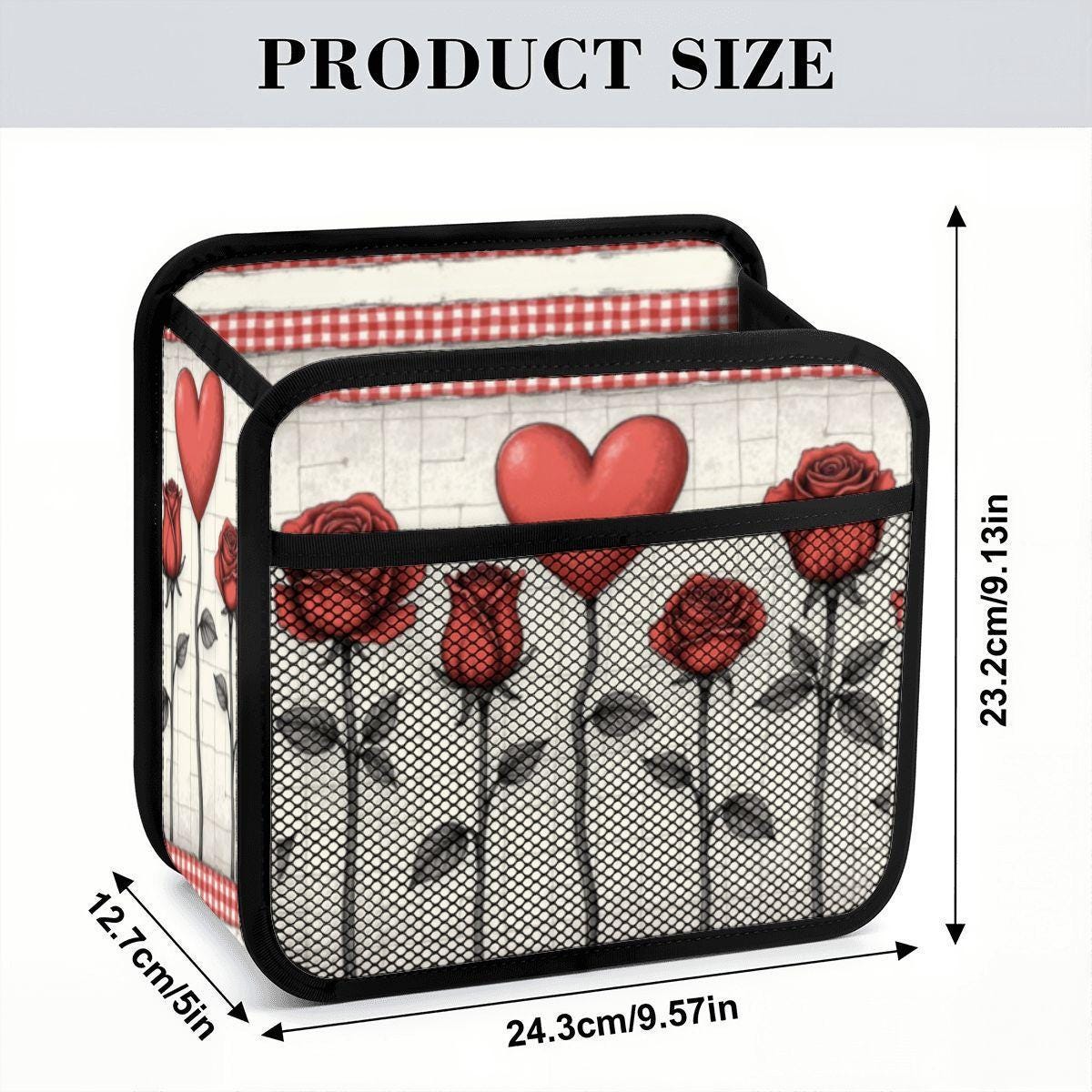 Hearts & Flower Car Seat Organizer - Kids Travel Storage Caddy with Pockets for Backseat Organization