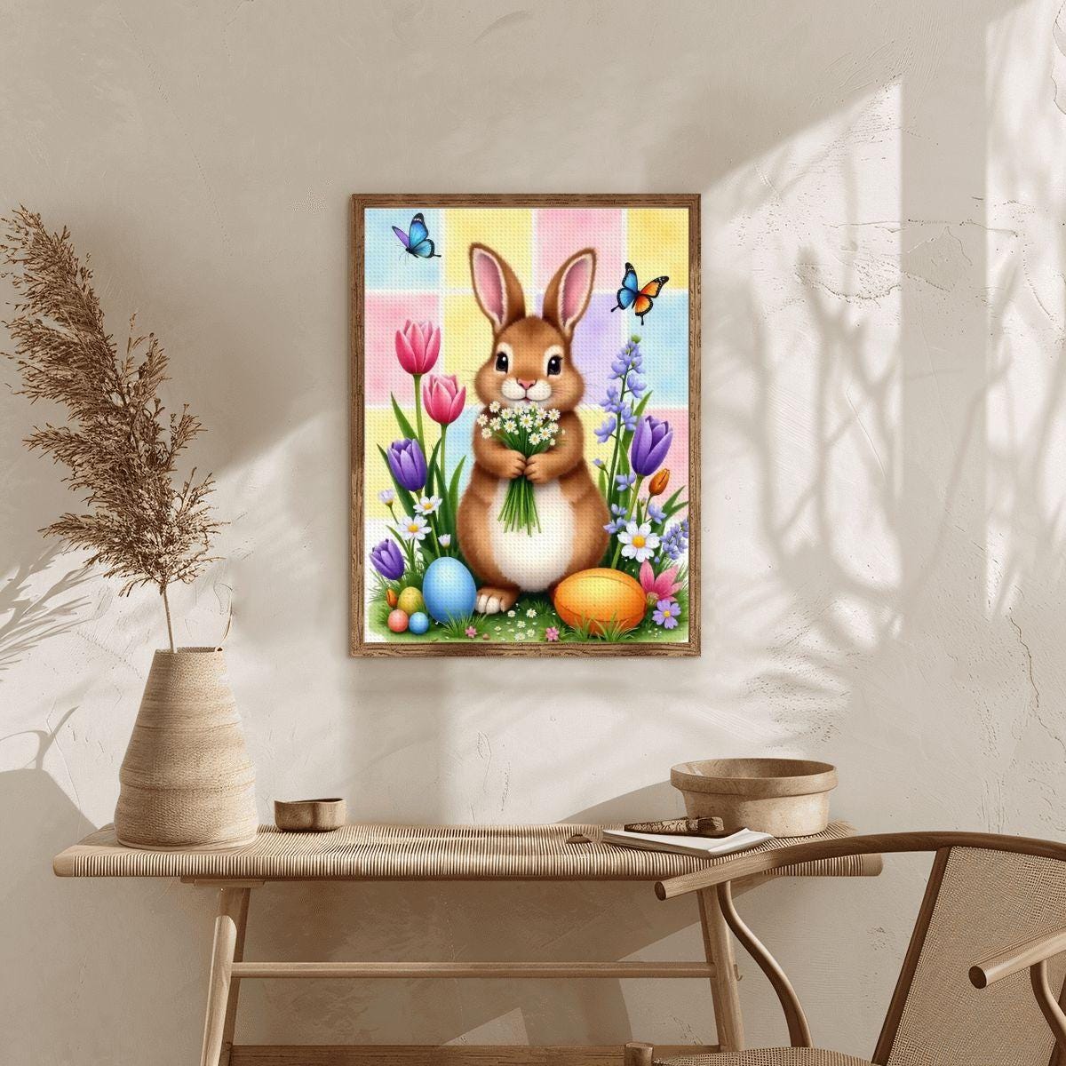 DIY Bunny Diamond Painting Kit No Frame, Rabbit Craft Art Project Decoration