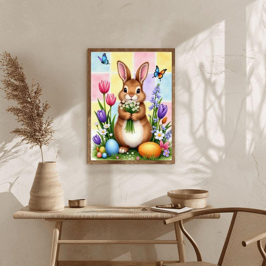DIY Bunny Diamond Painting Kit No Frame, Rabbit Craft Art Project Decoration