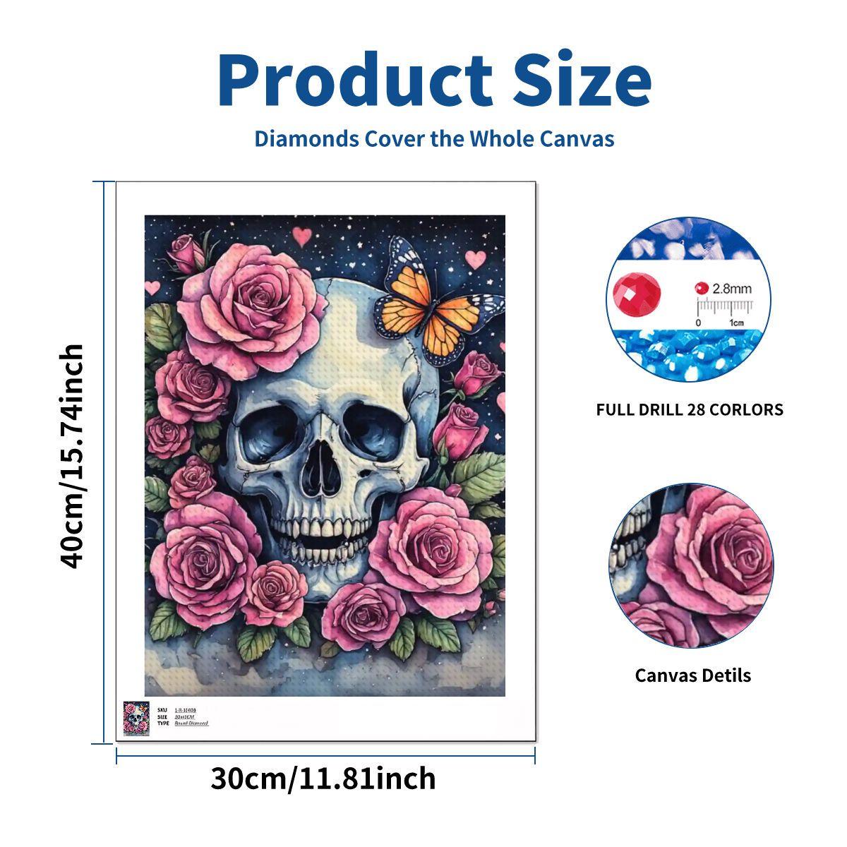 Sugar Skull DIY Diamond Painting Kit No Frame Day of the Dead Art Craft