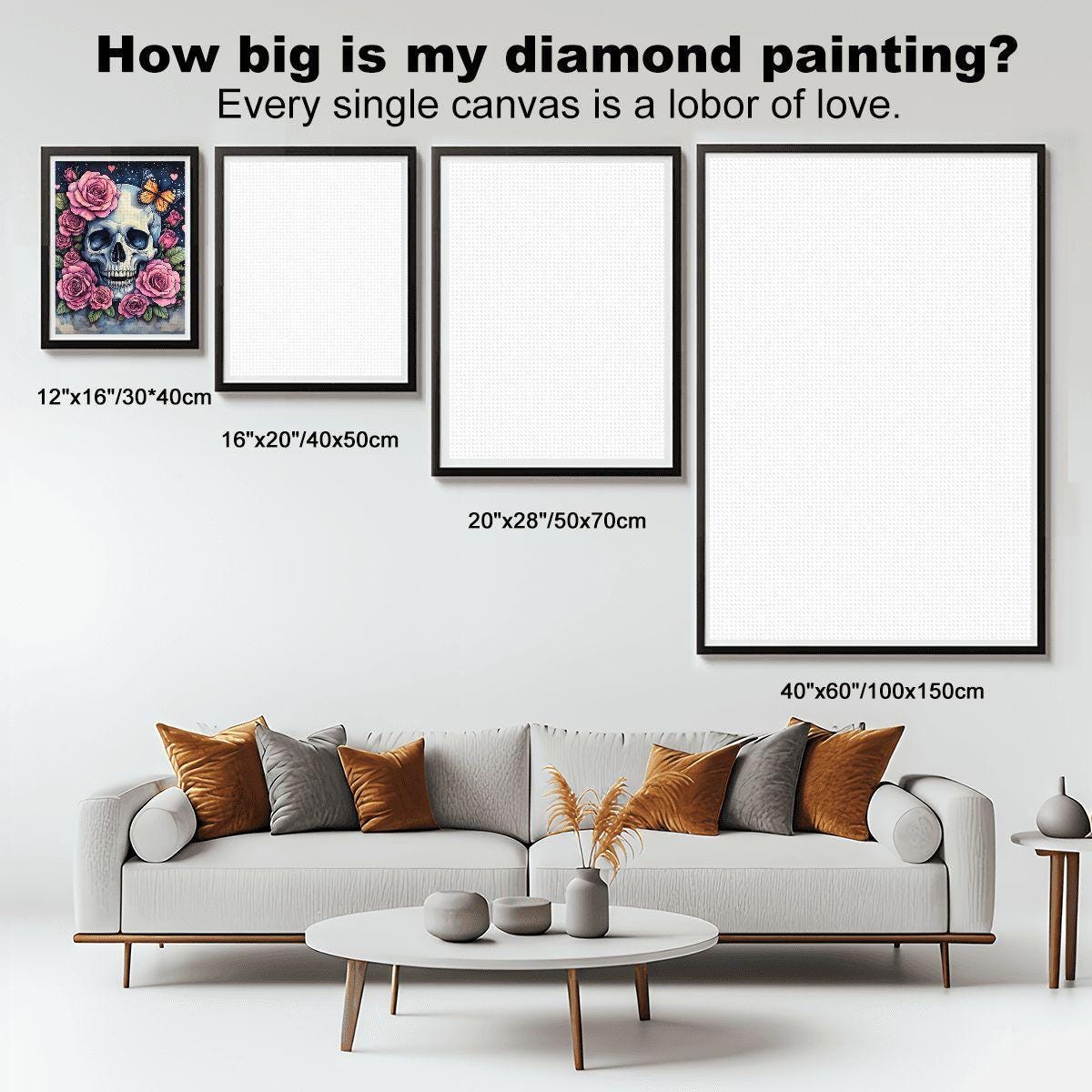Sugar Skull DIY Diamond Painting Kit No Frame Day of the Dead Art Craft