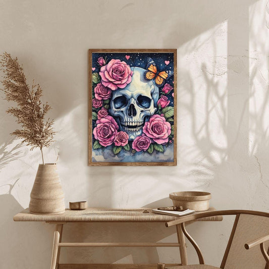 Sugar Skull DIY Diamond Painting Kit No Frame Day of the Dead Art Craft
